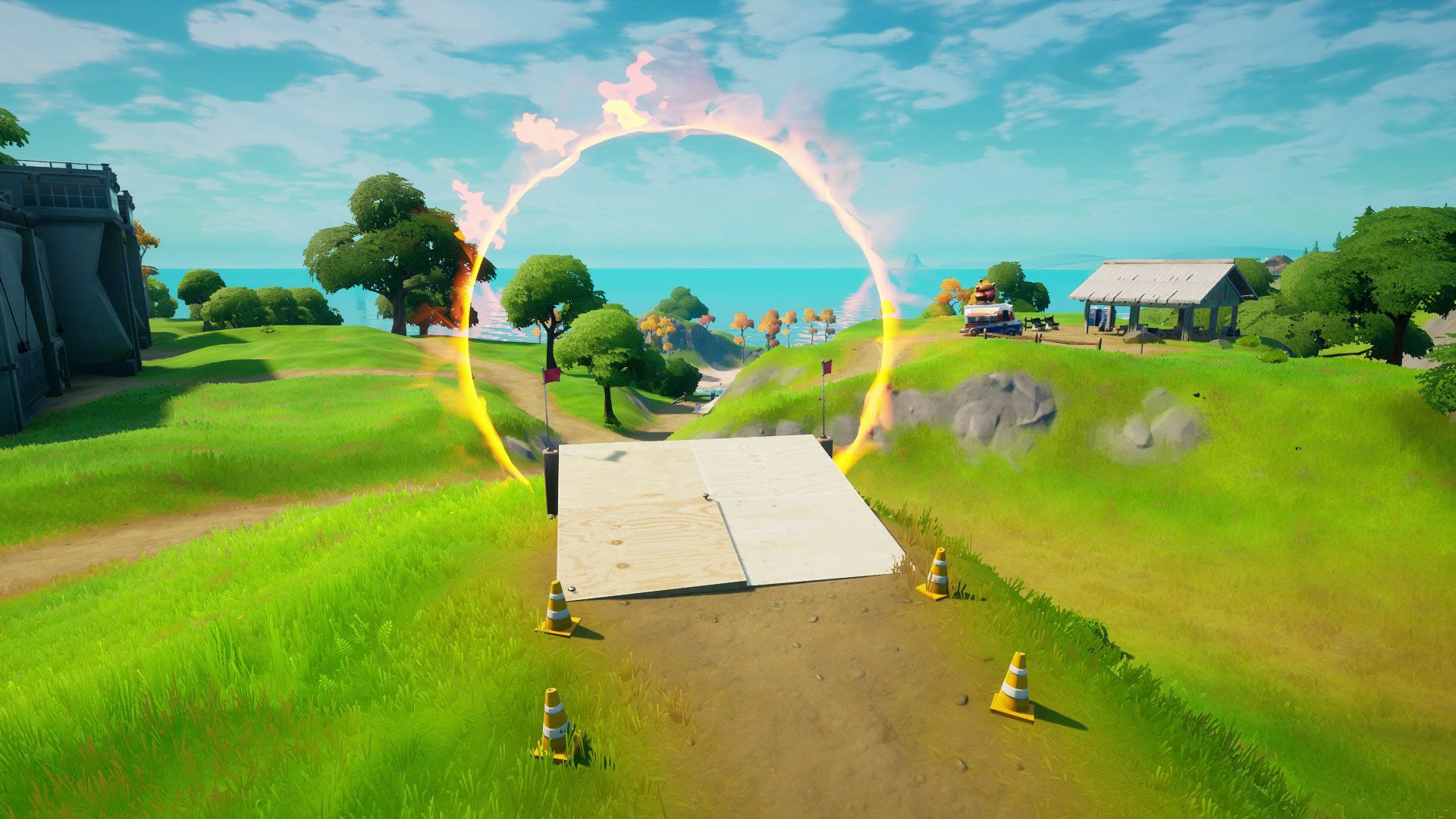 Fortnite flaming rings locations: Where to drive through flaming rings in Fortnite