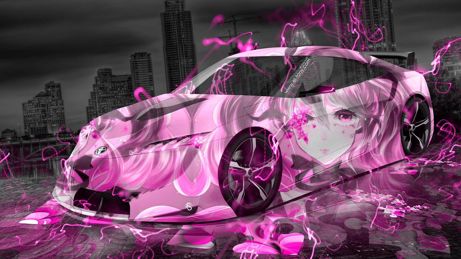 Toyota FT HS Hybrid Concept Anime Girl Aerography City Car 2015 El Tony