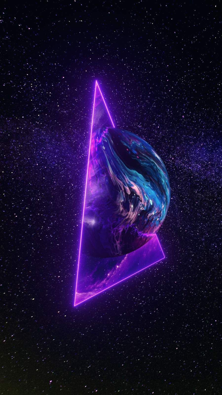 Triangle Planet iPhone Wallpaper. Vaporwave wallpaper, Glitch wallpaper, Galaxies wallpaper