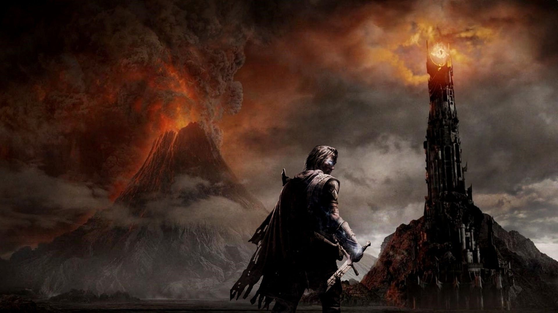 1920x1080 shadow of mordor mordor the eye of sauron mountain lava the lord of the rings wallpaper JPG 221 kB