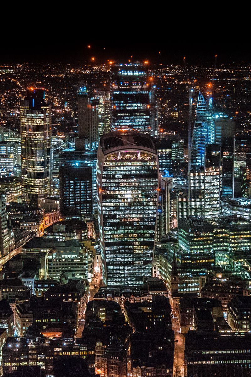 Download Wallpaper 800x1200 London, United Kingdom, Skyscrapers, Top View, Night City Iphone 4s 4 For Parallax HD Background