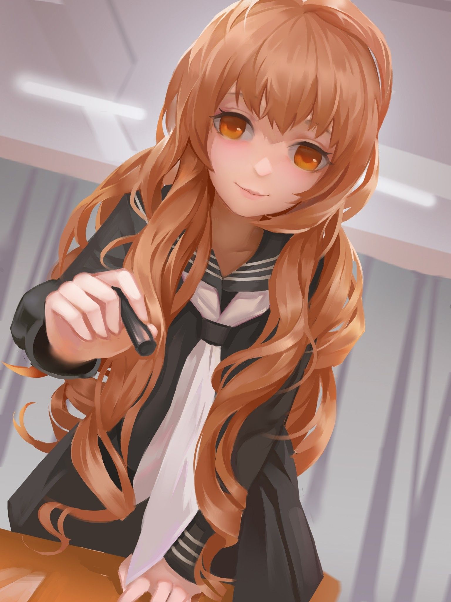 Download 1536x2048 Aisaka Taiga, Toradora, School Uniform Wallpaper for Apple iPad Mini, Apple IPad 3, 4