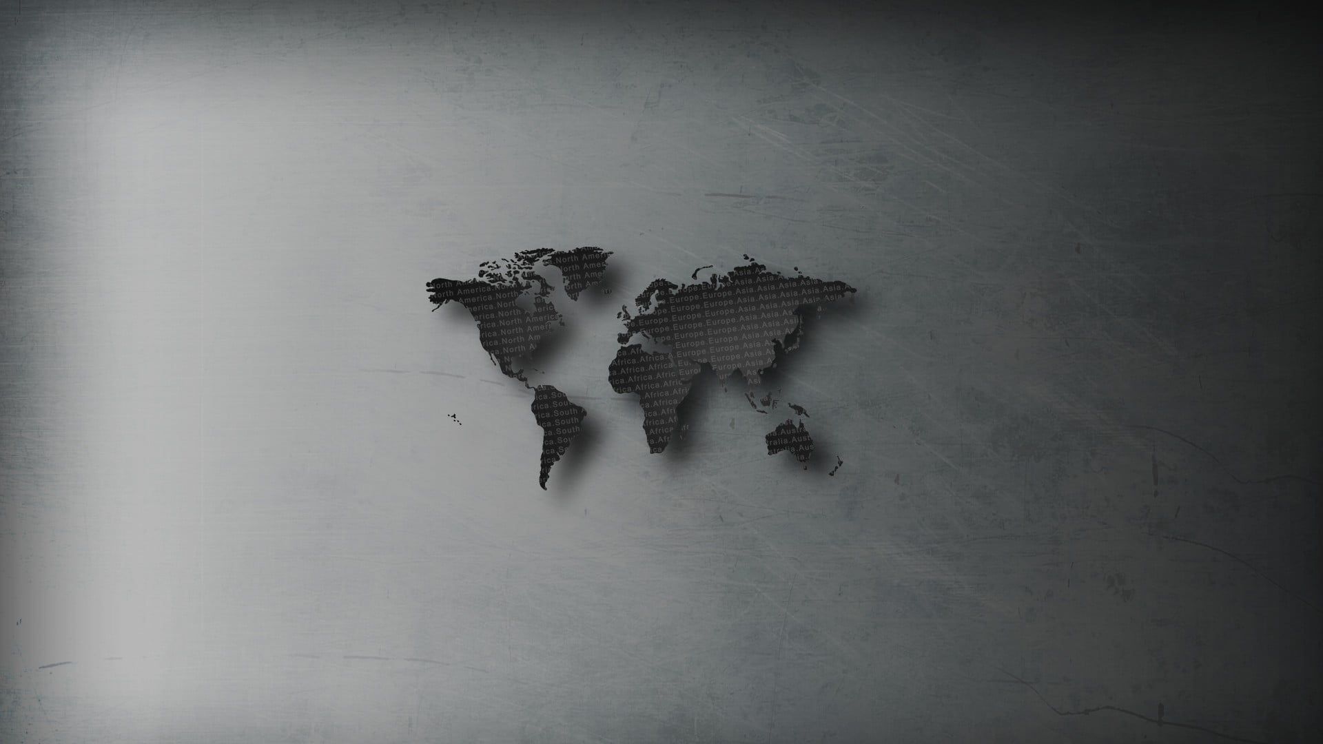 World Map In Black And White Background