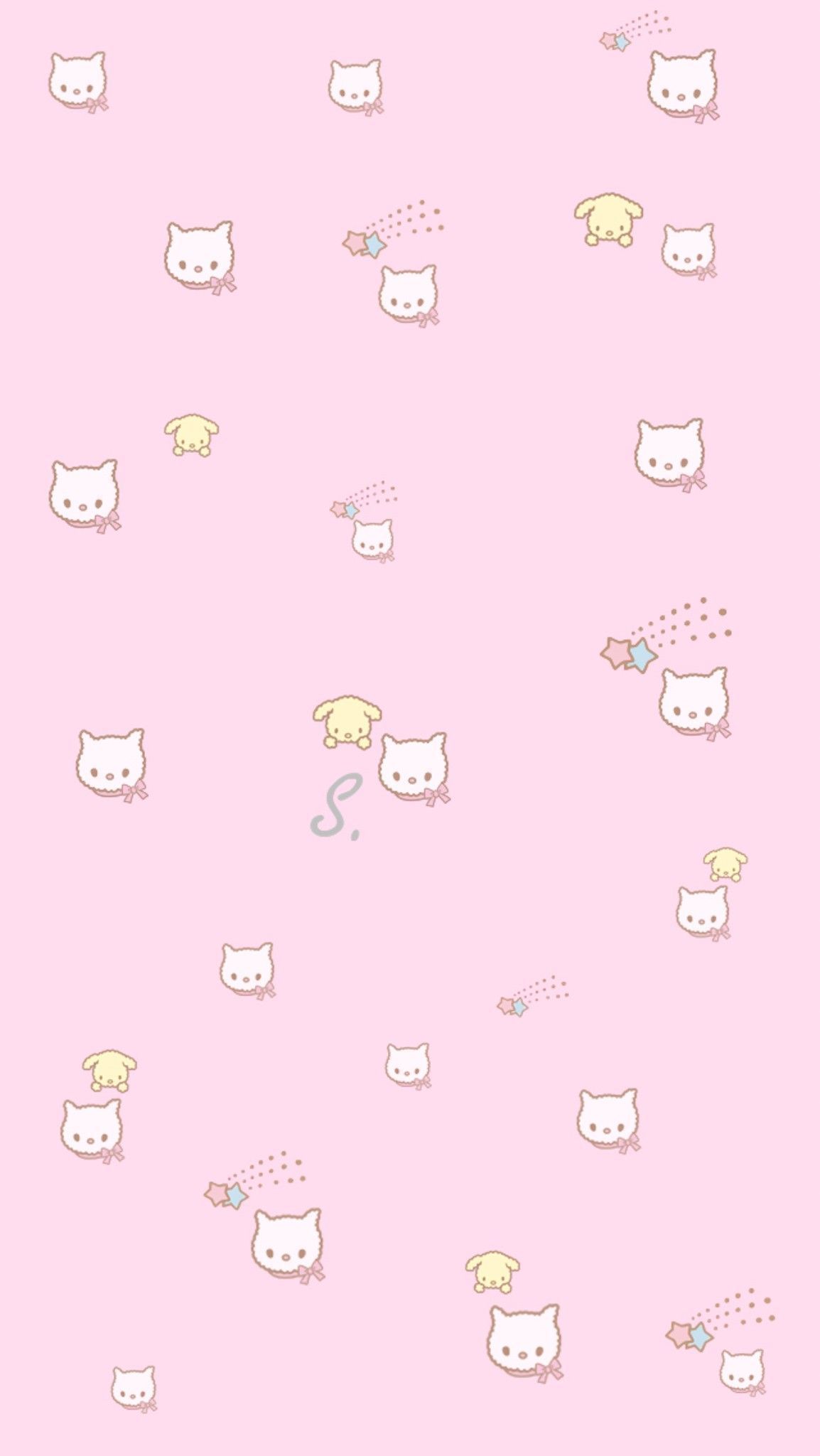 Cat Wallpaper Aesthetic Pink ` Cat Wallpaper Aesthetic. Simplistic wallpaper, Pink wallpaper iphone, Kawaii wallpaper