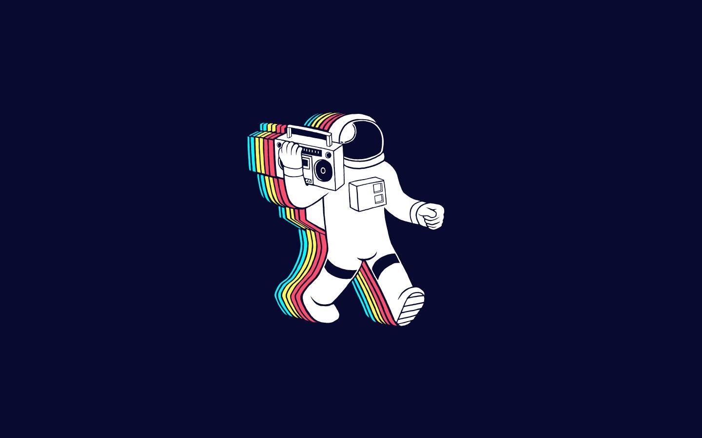 astronaut minimalism boombox wallpaper