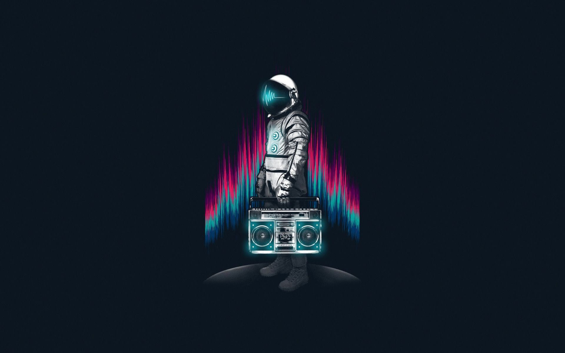 Download wallpaper Minimalism, Music, The suit, Style, Astronaut, Background, Astronaut, Art, Art, Music, Style, Tape, Background, Minimalism, Astronaut, Cosmonaut, section minimalism in resolution 1920x1200