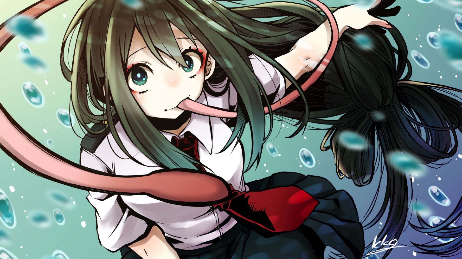 Desktop Wallpaper Anime Girl, Cute, Tsuyu Asui, HD Image, Picture, Background, Be8d36
