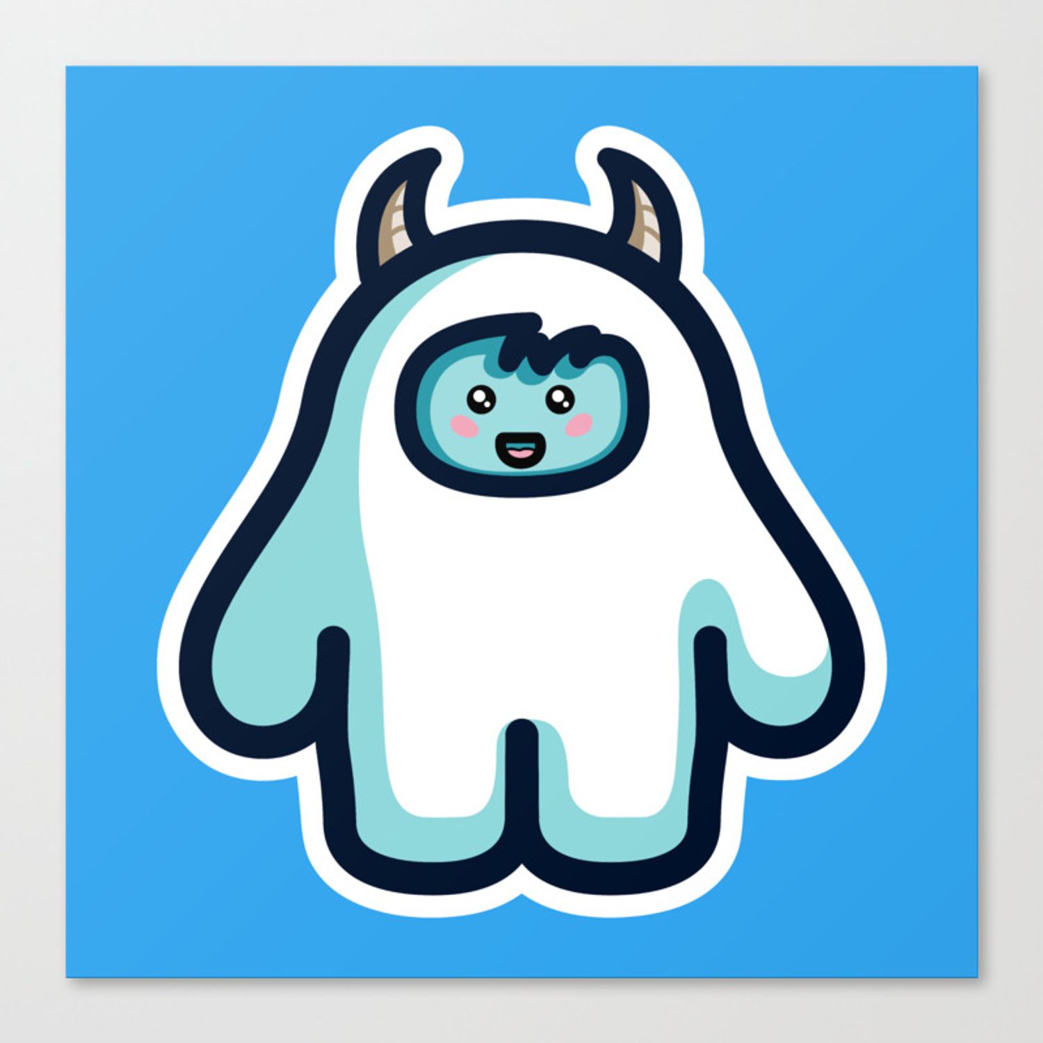 Kawaii Cute Abominable Snowman Yeti Canvas Print