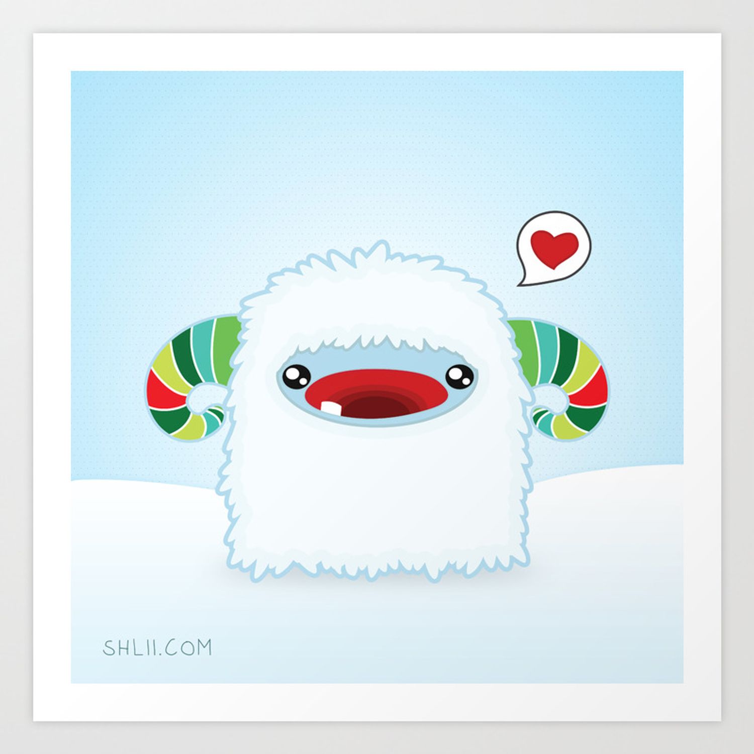 Kawaii Baby Yeti Art Print