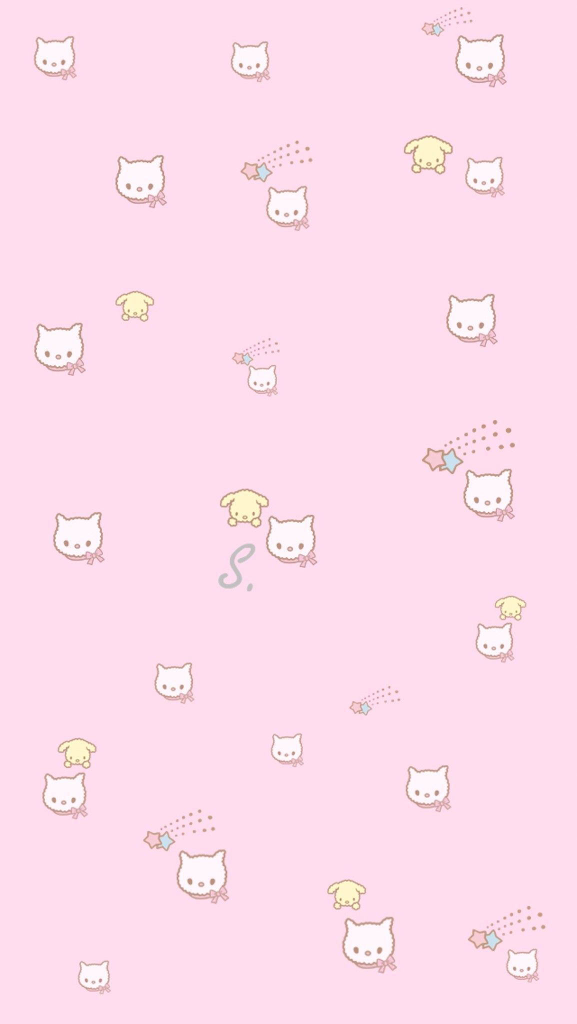 Cat Wallpaper aesthetic `Pink Cat Wallpaper Aesthetics. Simplistic wallpaper, Pink wallpaper iphone, Kawaii wallpaper