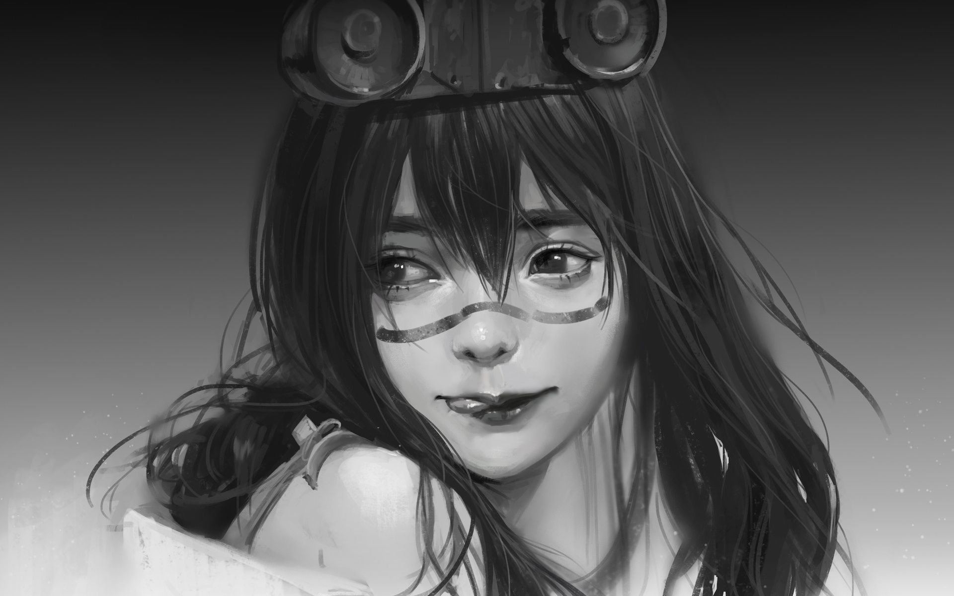 Download Cute, Tsuyu Asui, Boku no Hero Academia, monochrome, art wallpaper, 1920x1200, Widescreen 16:10, Widescreen