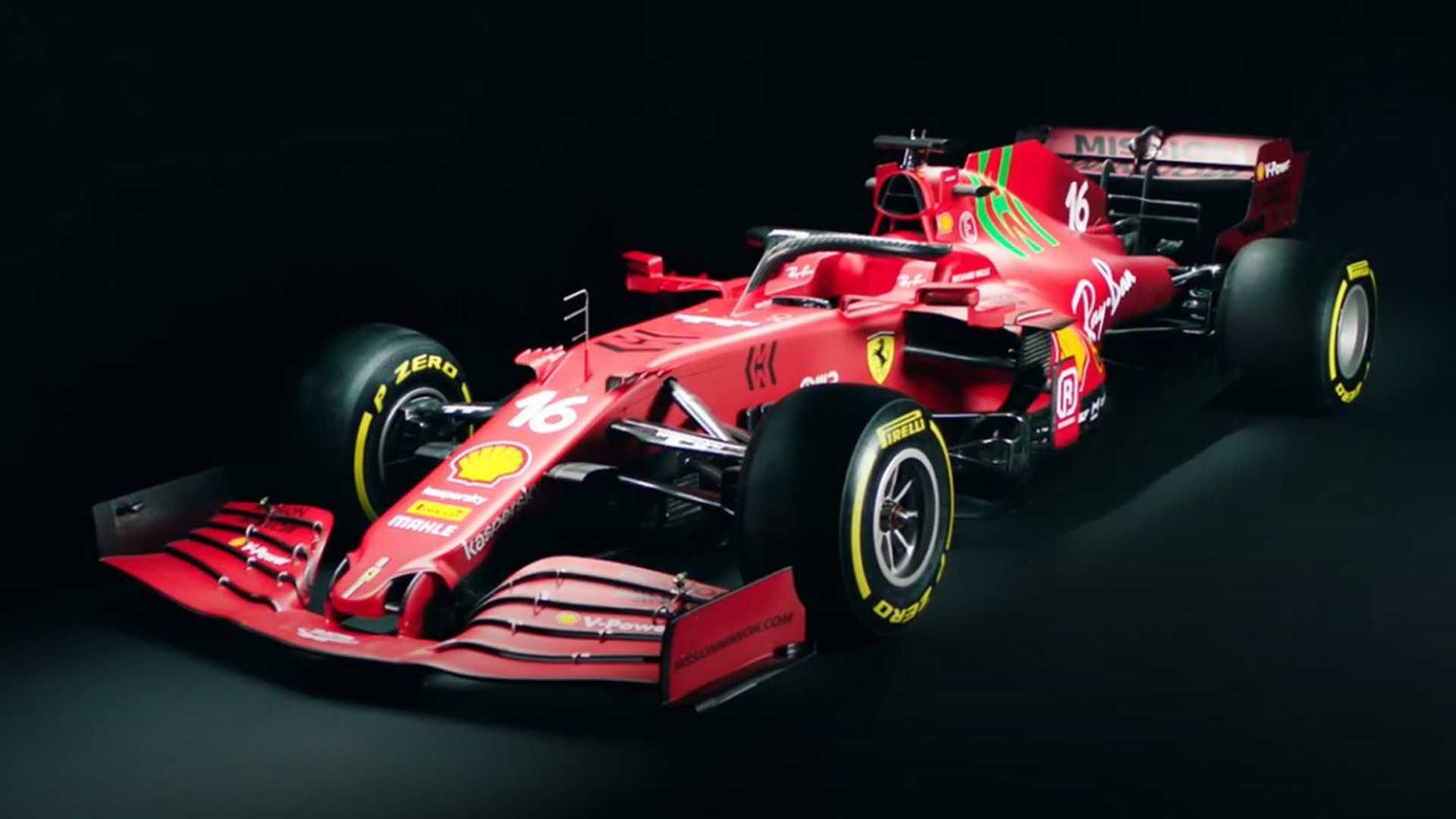 Ferrari reveals SF21 car with green Mission Winnow branding