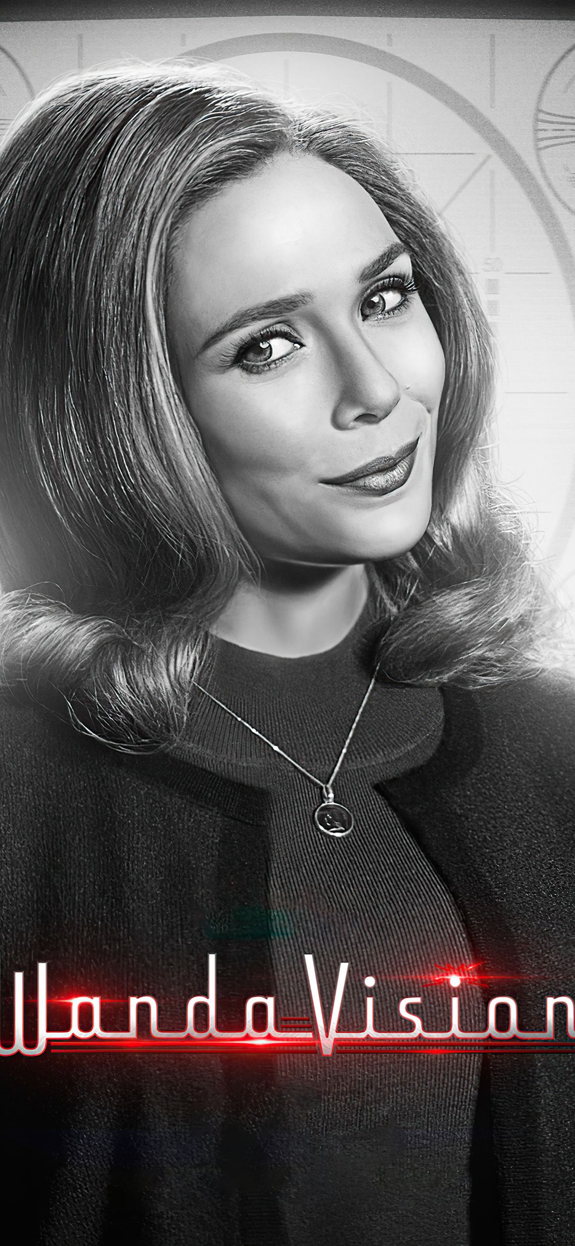 Wanda Vision Monochrome Poster 4k iPhone XS, iPhone 10, iPhone X HD 4k Wallpaper, Image, Background, Photo and Picture