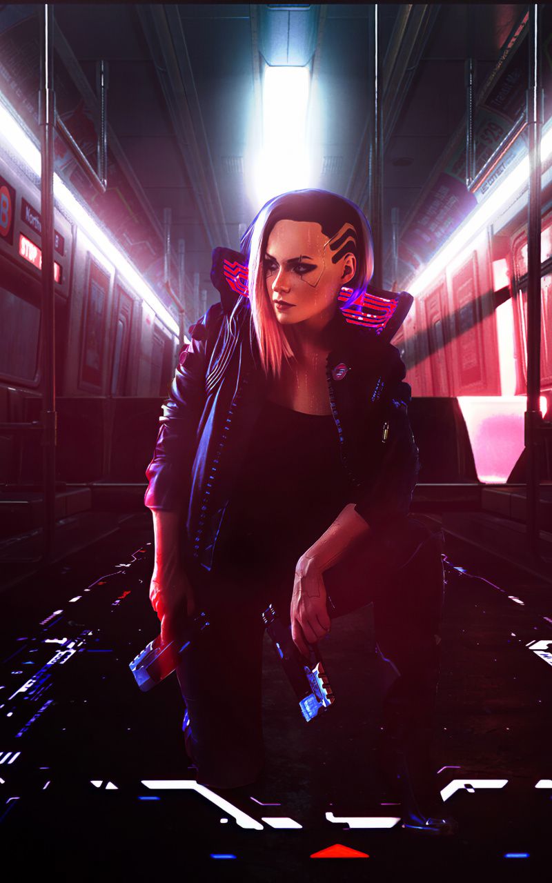 Download Woman, Cyberpunk 2077, Game, Art Wallpaper, 800x1280, Samsung Galaxy Note GT N7000, Meizu MX 2