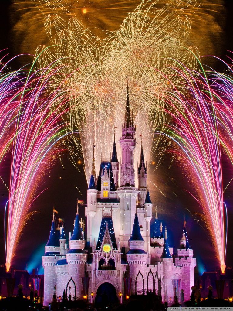 Disney Castle Fireworks Wallpaper