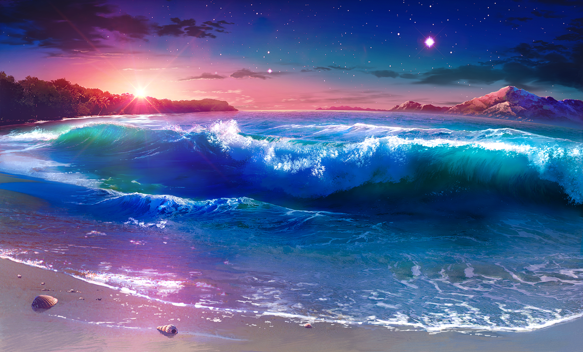 Anime Scenery Background Beach