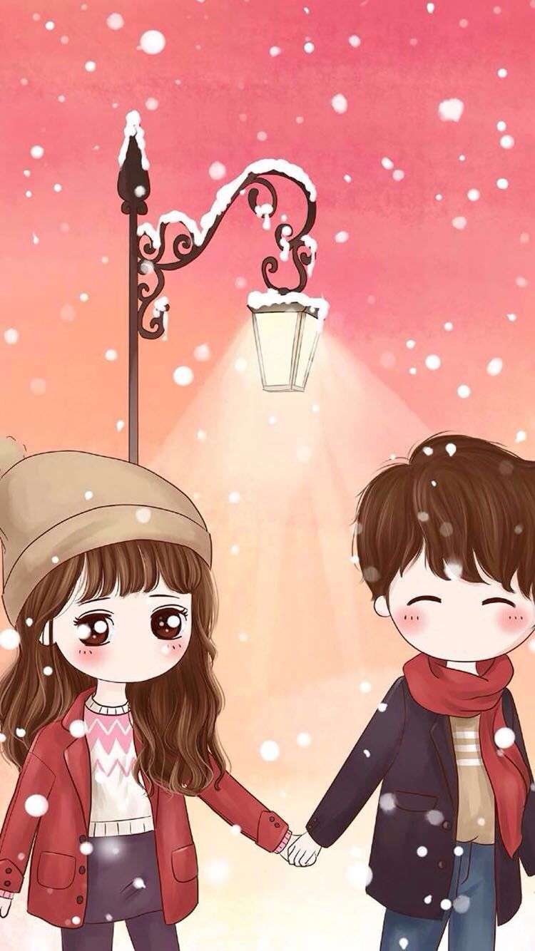 Cartoon Aesthetic Cute Couple Wallpaper