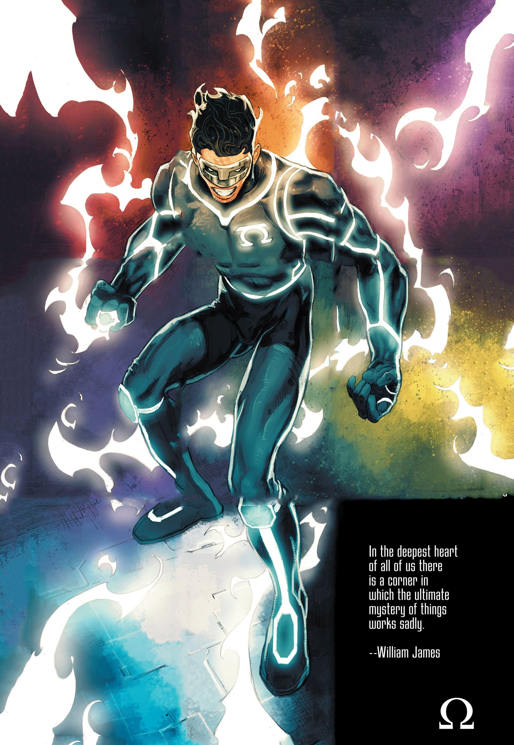 Kyle Rayner as the (Omega) White Lantern (The Omega Men )