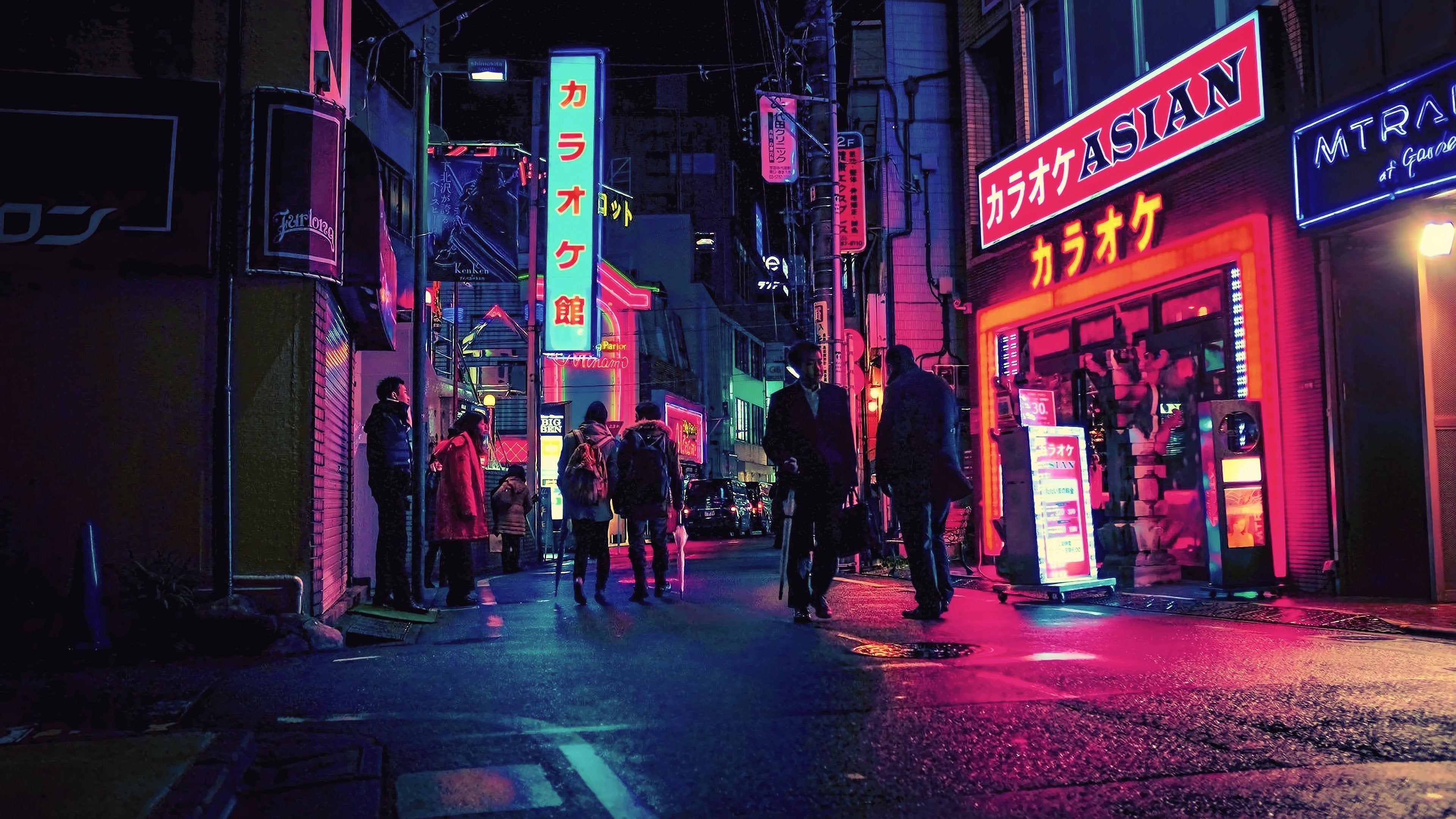 Japanese Neon Lights Aesthetic Wallpaper