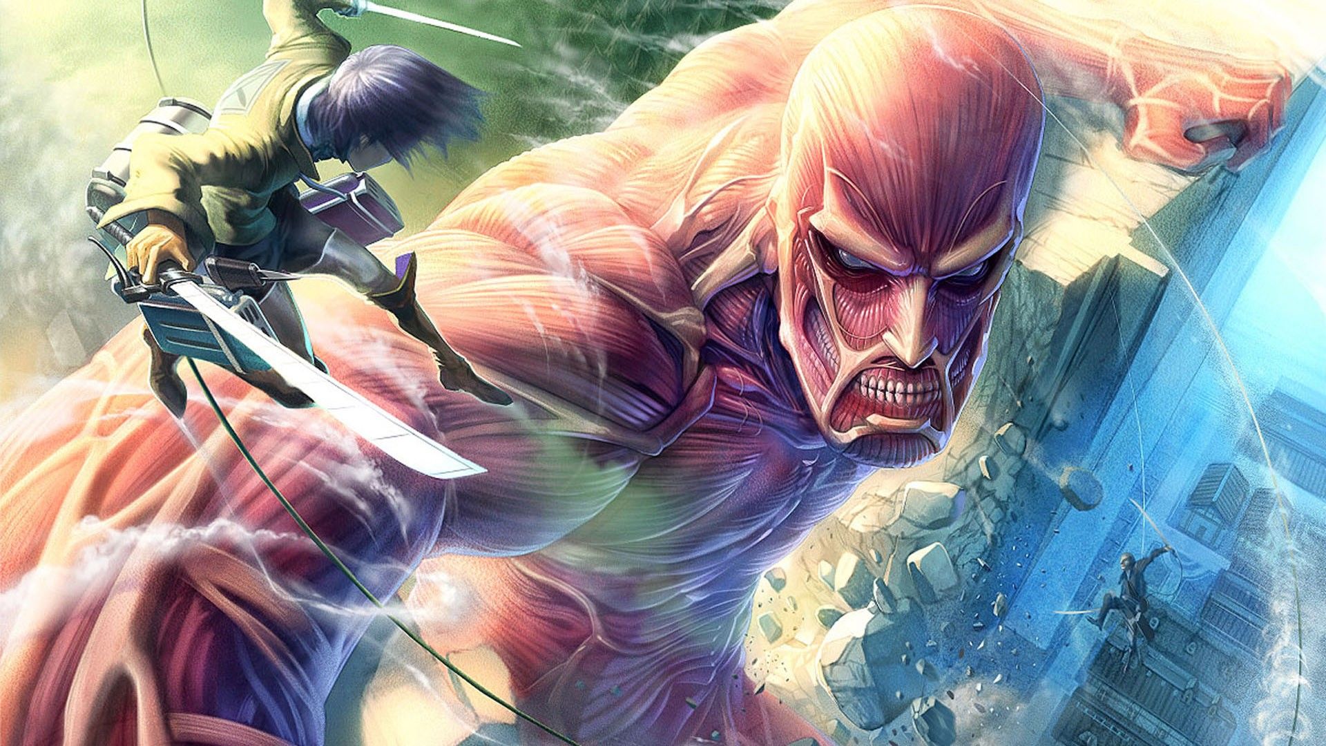 #Shingeki no Kyojin, #anime, #Levi Ackerman, #Colossal Titan, wallpaper