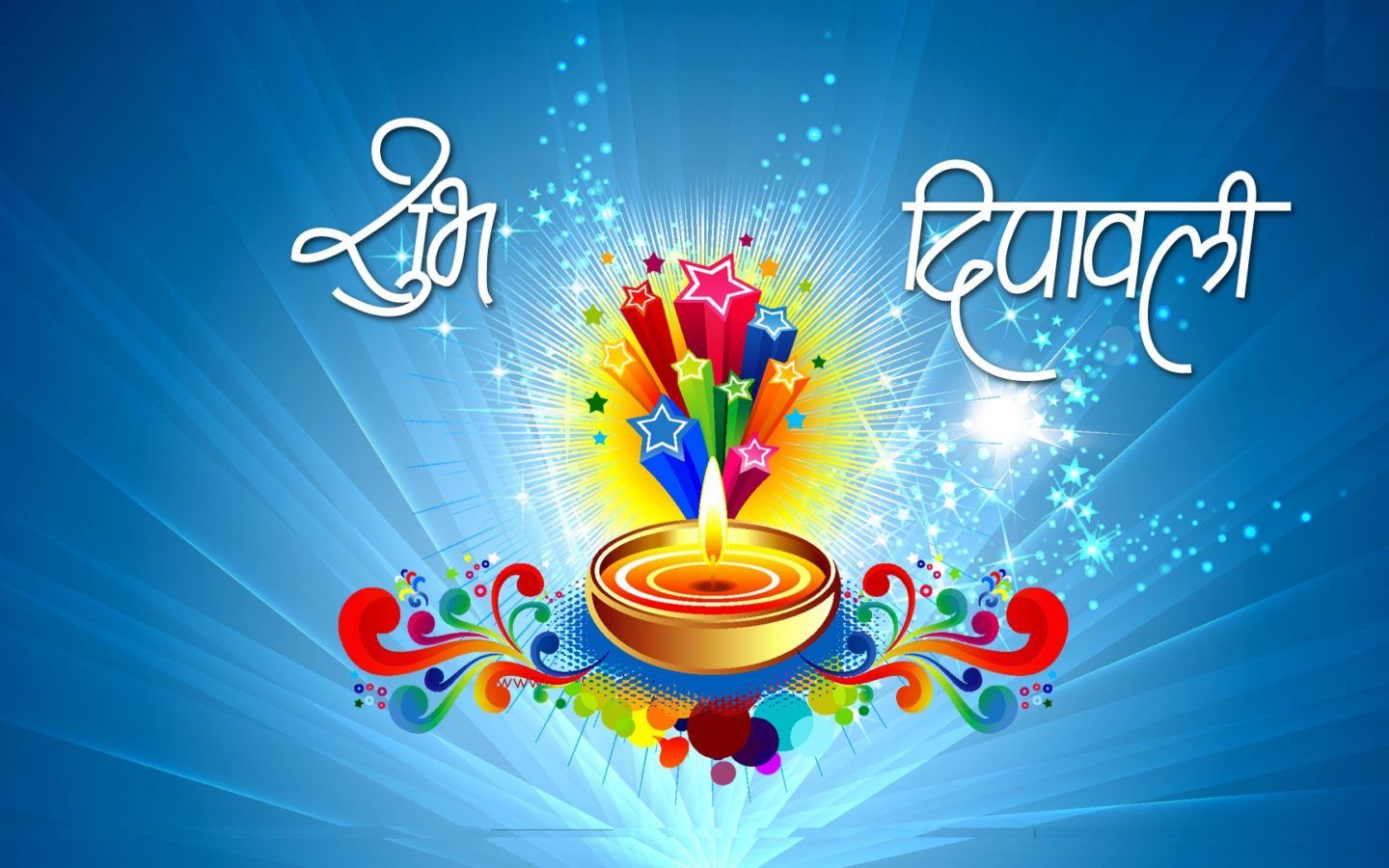 Happy Diwali Candle Flame Fireworks Stars Image HD Wallpaper Download For Desktop, Wallpaper13.com