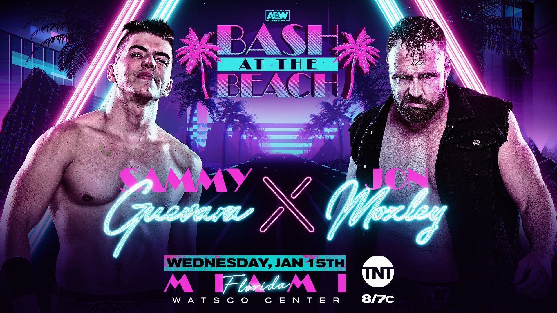 AEW BASH AT THE BEACH Results For January 2020: Jon Moxley VS Sammy Guevara And More