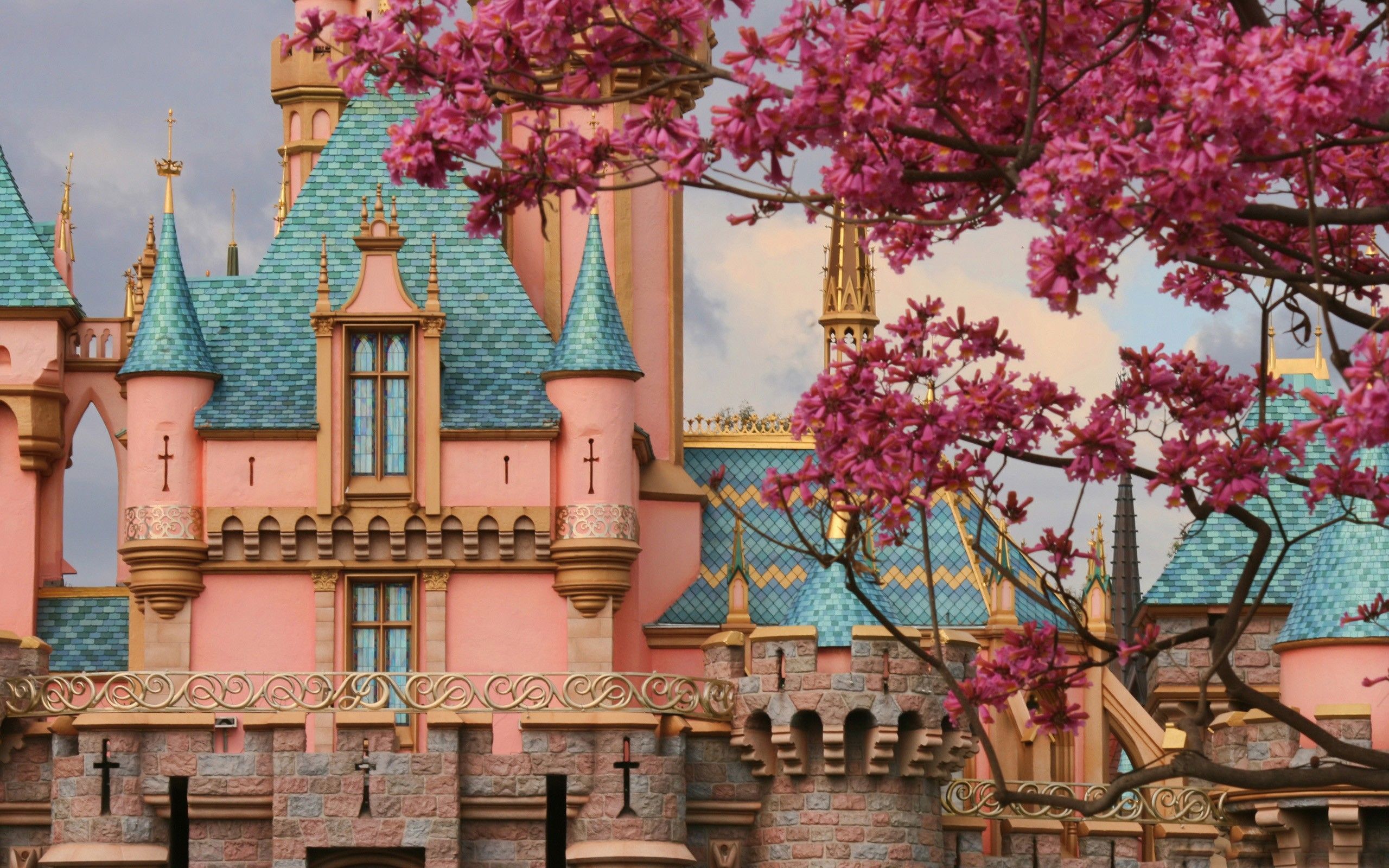 pink fairy tale castle. Spring wallpaper, Desktop wallpaper background, Beast wallpaper