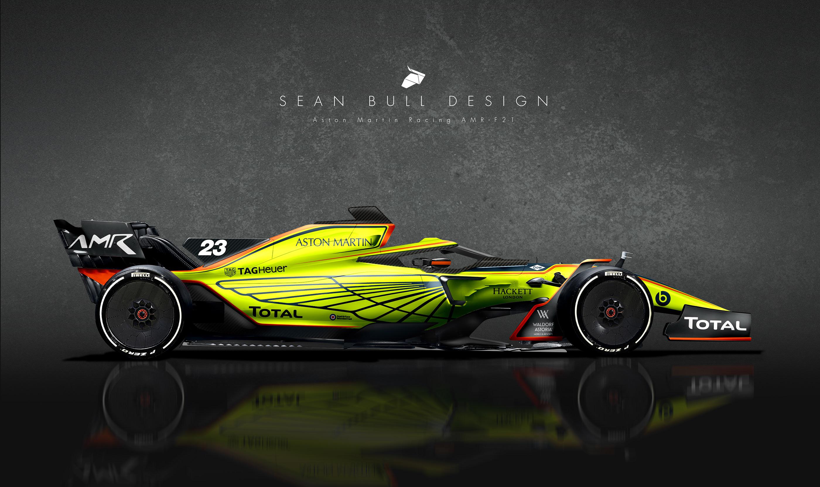 Aston Martin 2021 Concept Livery very much become a reality given the future of Racing Point. Photo by Sean Bull Design