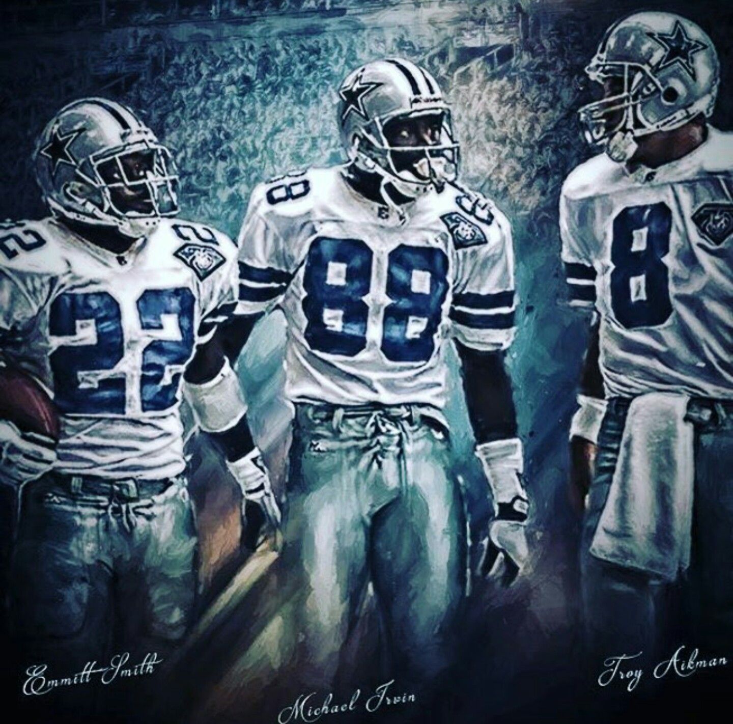 Aikman Smith Irvin Canvas Print Dallas Cowboys Triplets 