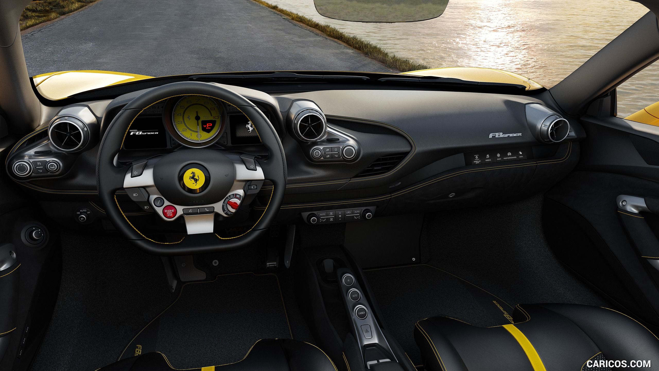 Ferrari F8 Spider, Cockpit. HD Wallpaper