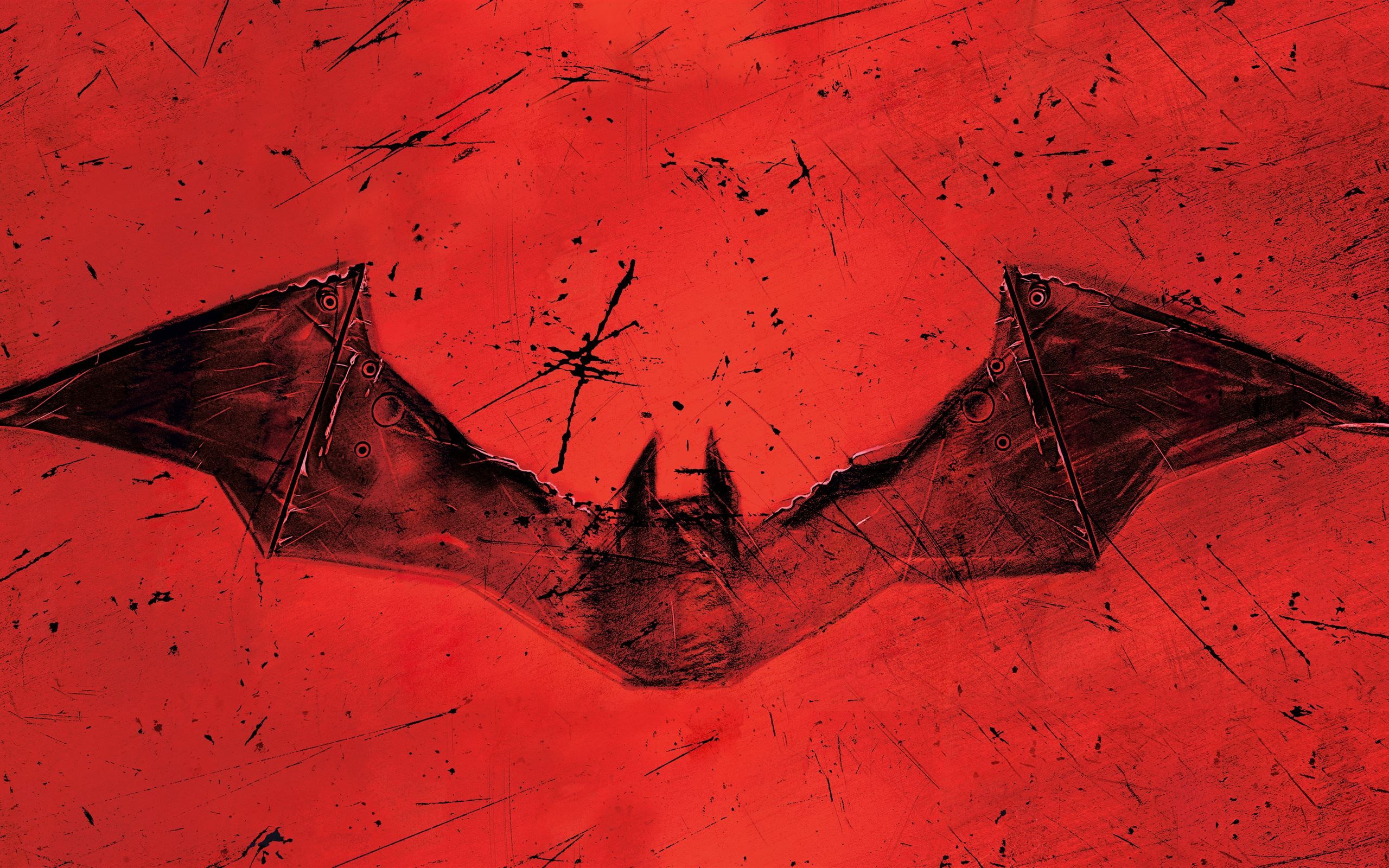 the batman 2021 red logo 8k MacBook Air Wallpaper Download