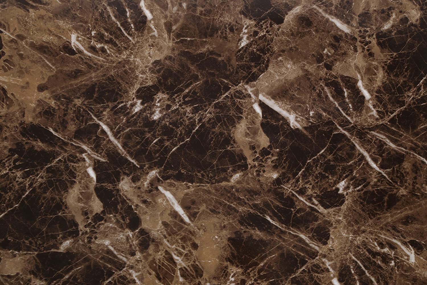 Brown Granite Look Marble Effect High Gloss Finish Self Adhesive 61cm X 2M (24 X 78.7), 0.23mm Peel and Stick Mural Wallpaper for Cabinet Shelf Drawer Liner, Table Furniture Reform (Pack of