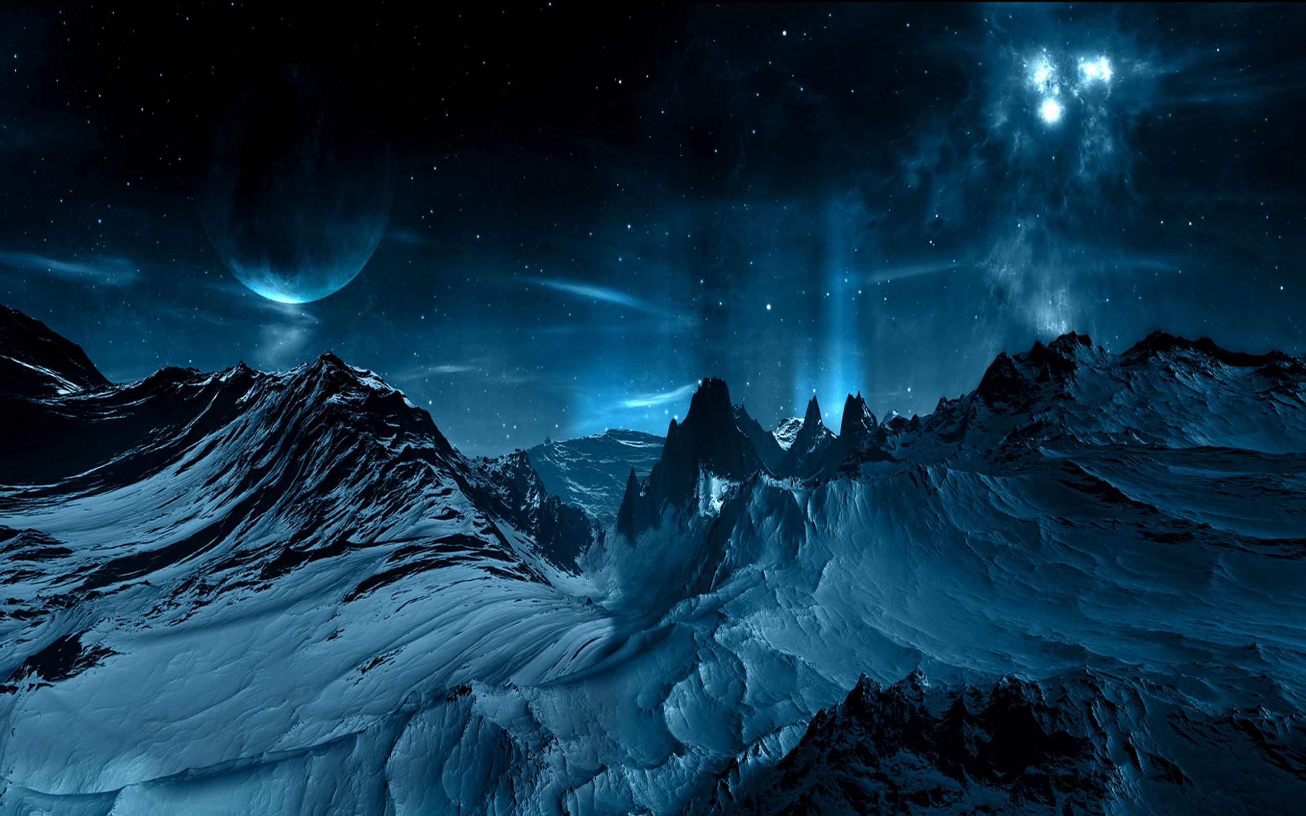 Dark Alien Planet Landscape