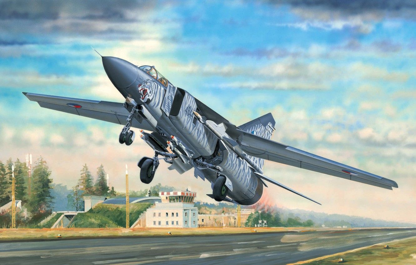 Wallpaper War, Art, Airplane, Painting, Jet, Mikoyan Gurevich MiG 23 Image For Desktop, Section авиация