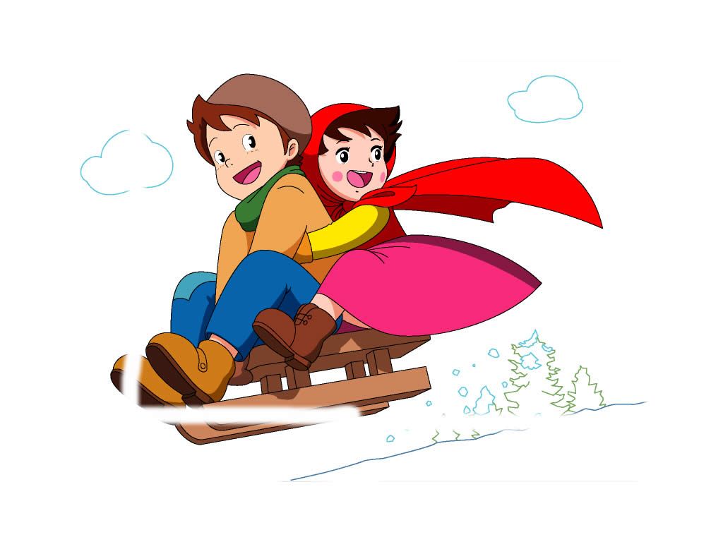 Reminds me of a certain scene, LOL! The beloved folk character Heidi and her friend Peter sledding in the Swiss Alps. Heidi cartoon, Old cartoons, Heidi