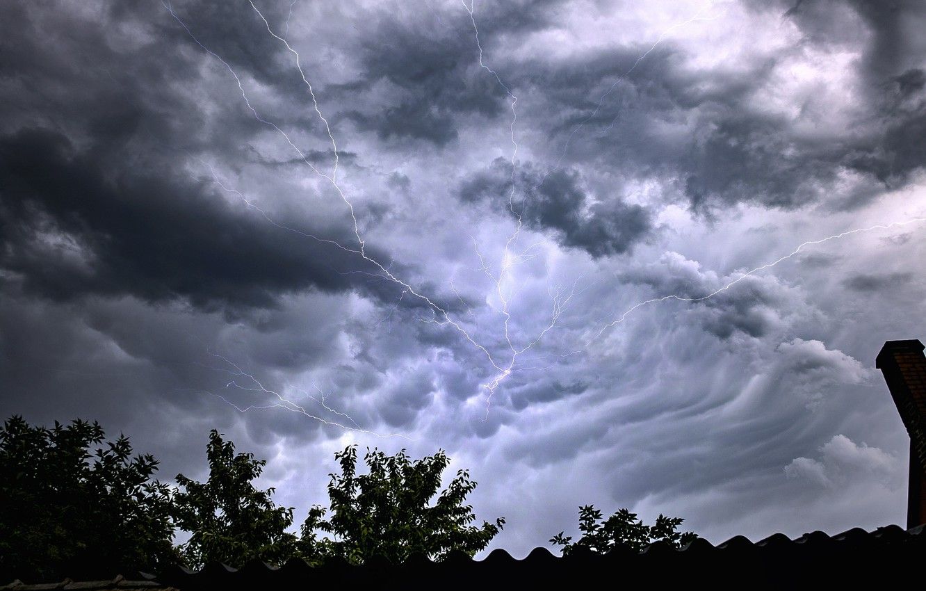 Wallpaper dark, storm, rain, sky, lightning, cloud, clouds image for desktop, section природа
