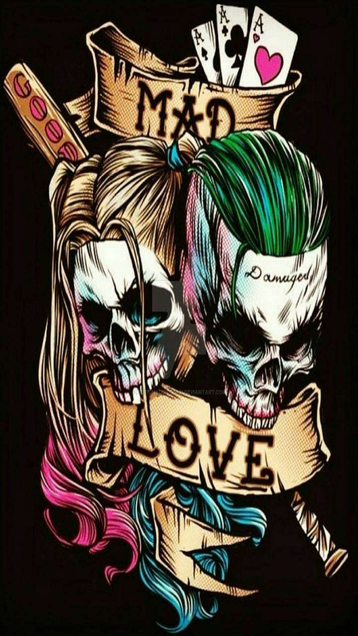 Love Mad Love Harley Quinn And Joker Wallpaper