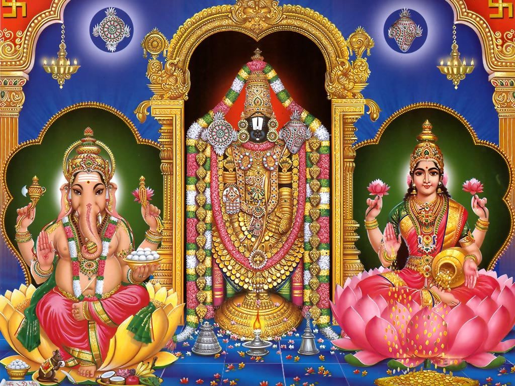 Sri Tirupati Balaji, HD Wallpaper, Image, Photo Ganesha And Venkateswara