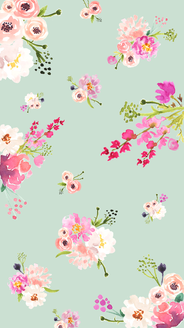 Free Cute Spring Phone, Desktop and Zoom Background and Specs. Cute flower wallpaper, Flower phone wallpaper, Vintage flowers wallpaper