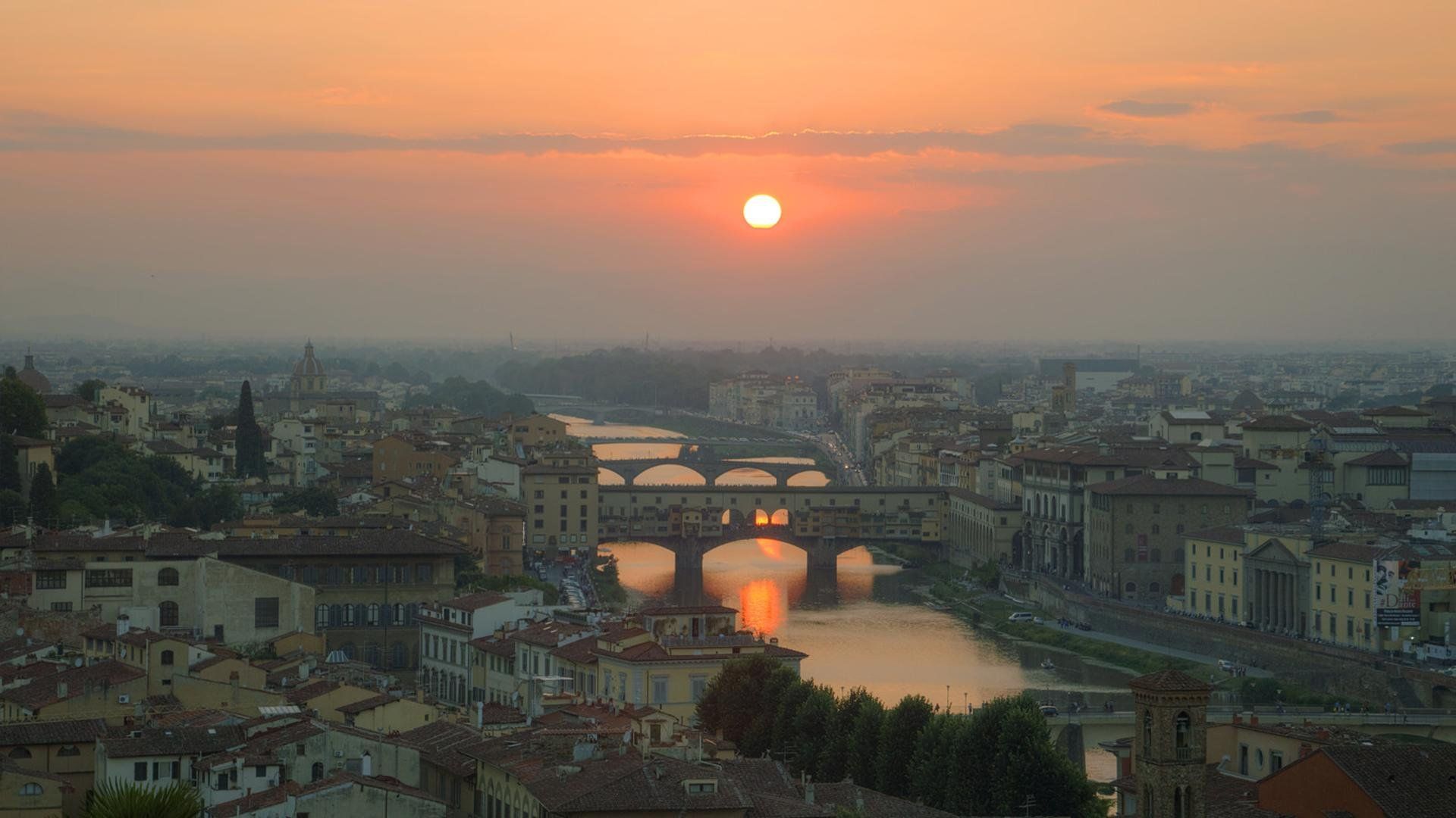 Sunset in Florence Italy HD wallpaper