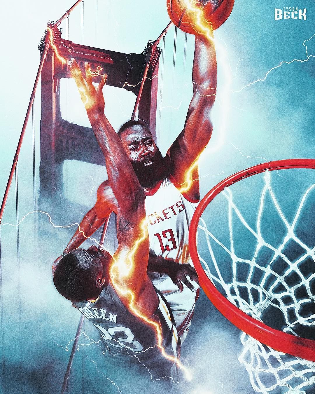 James Harden just put Draymond Green on a poster straight from the court to your IG Feed #NBAPlayoffs #Realtim. James harden, Draymond green, Nba basketball art