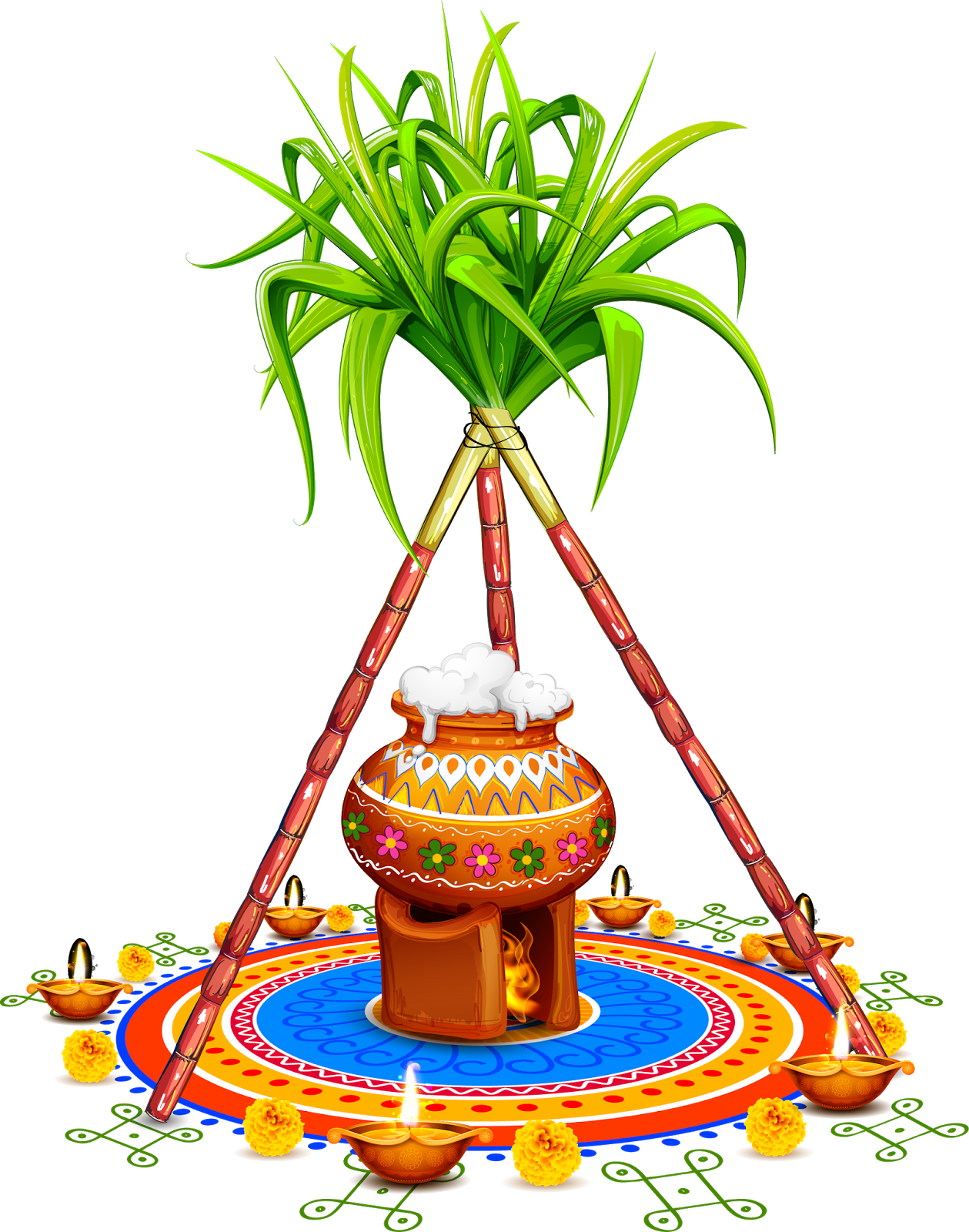 Pongal Pot Vector Image Free Download, Sugar Cane with Pongal Pot Png Free Downoad. PNG POT. Vector Image. Floral Designs. God Image. hd 4k Png. Religious Image. Festival Vectors. For Free