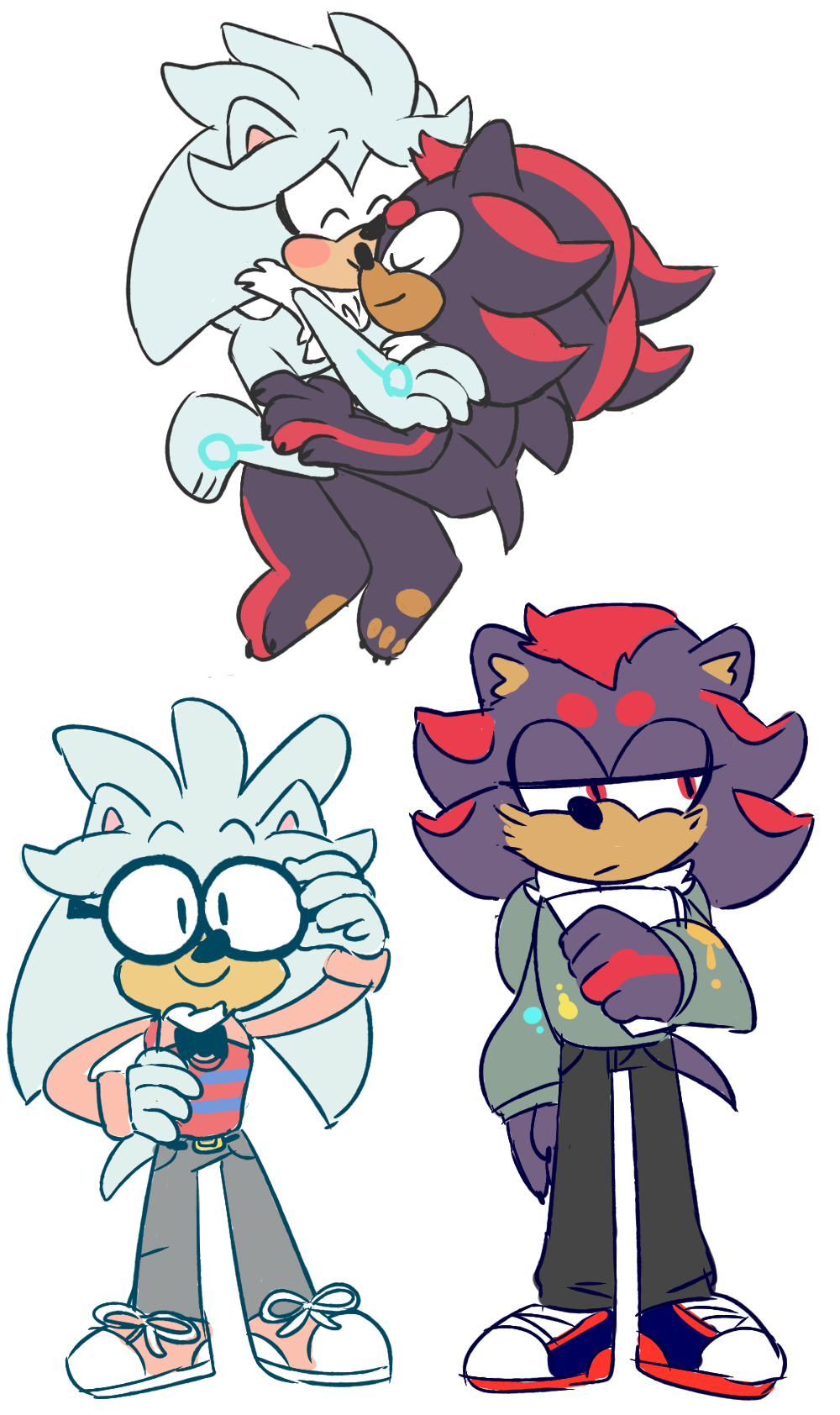 shadilver. Sonic fan art, Silver the hedgehog, Shadow the hedgehog