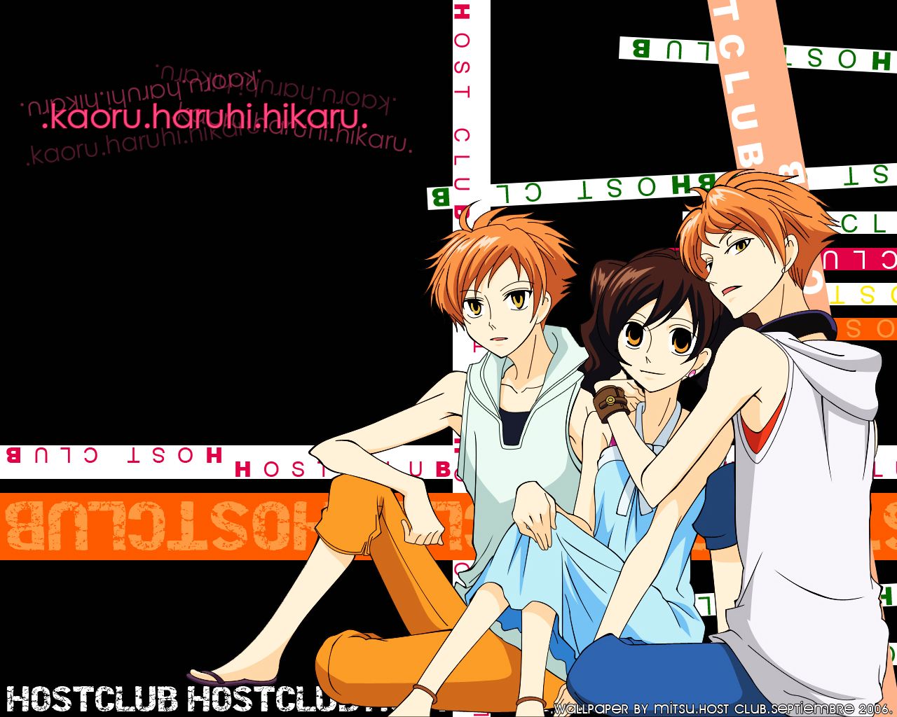 Ouran High School Host Club Wallpaper: .kaoru.haruhi.hikaru. Ouran high school host club, High school host club, Host club