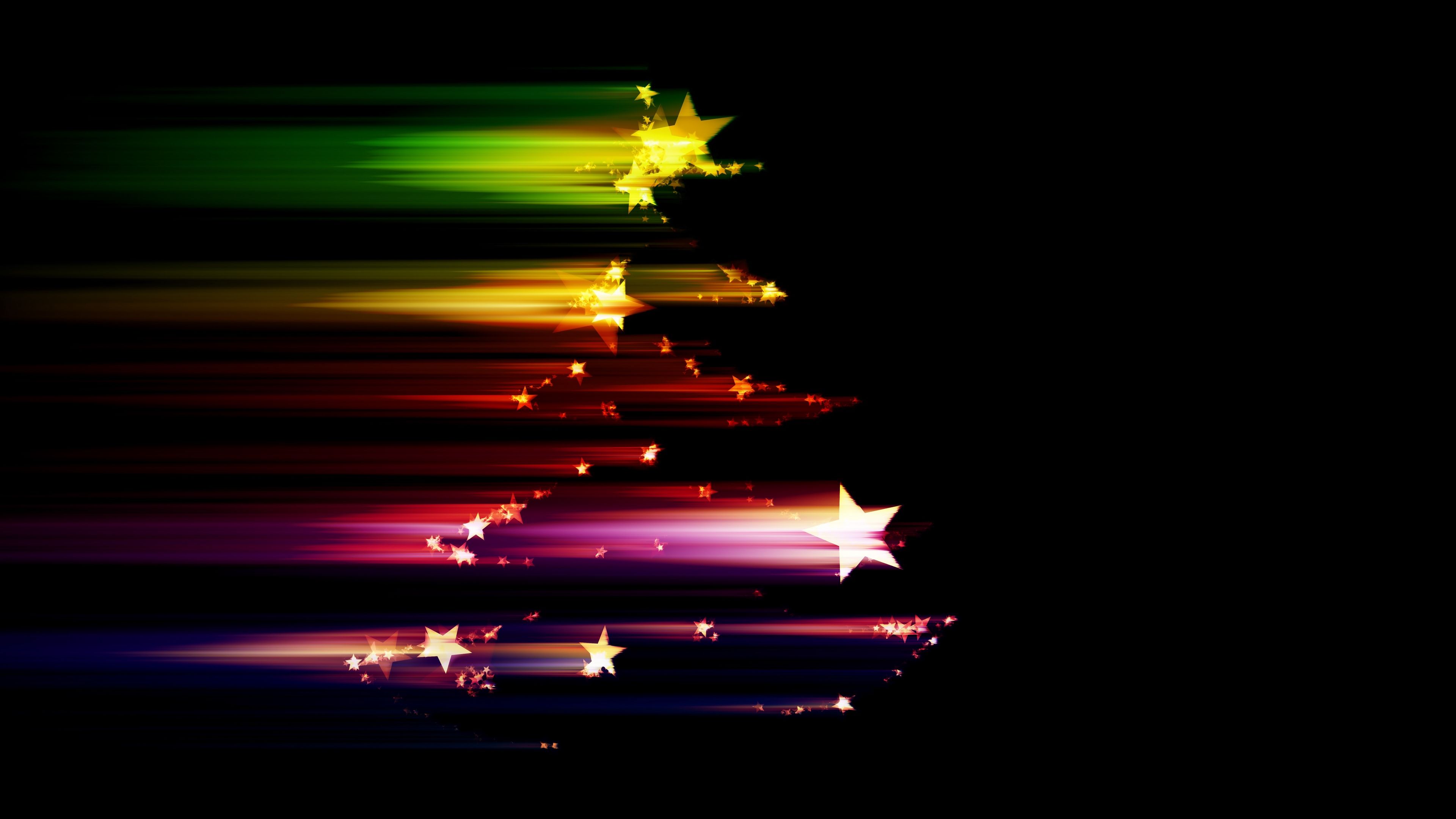 Stars Shine Rays Colorful 4k HD Wallpaper