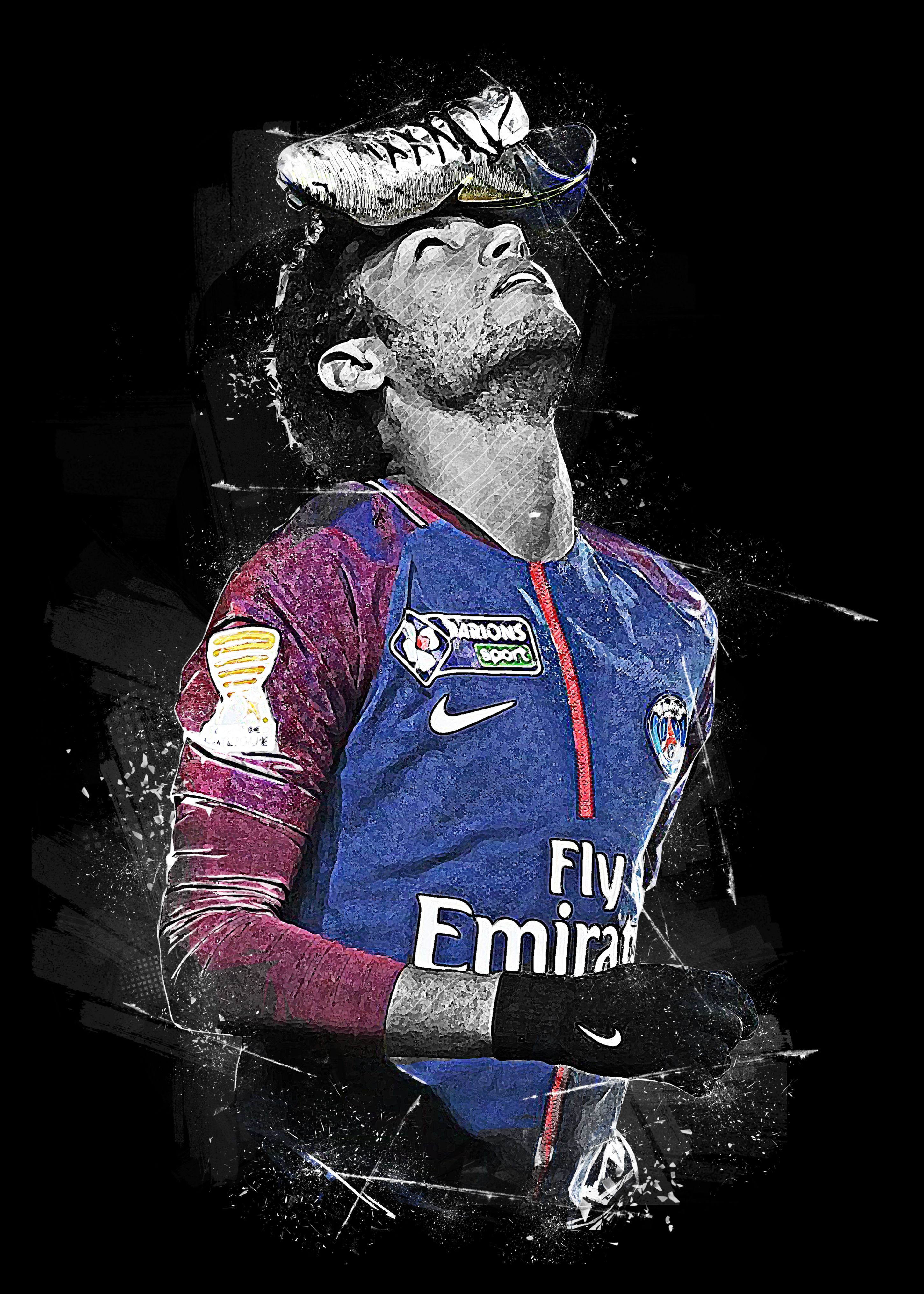 Neymar' Metal Poster Print Stuff. Displate. Neymar jr, Neymar, Neymar jr wallpaper