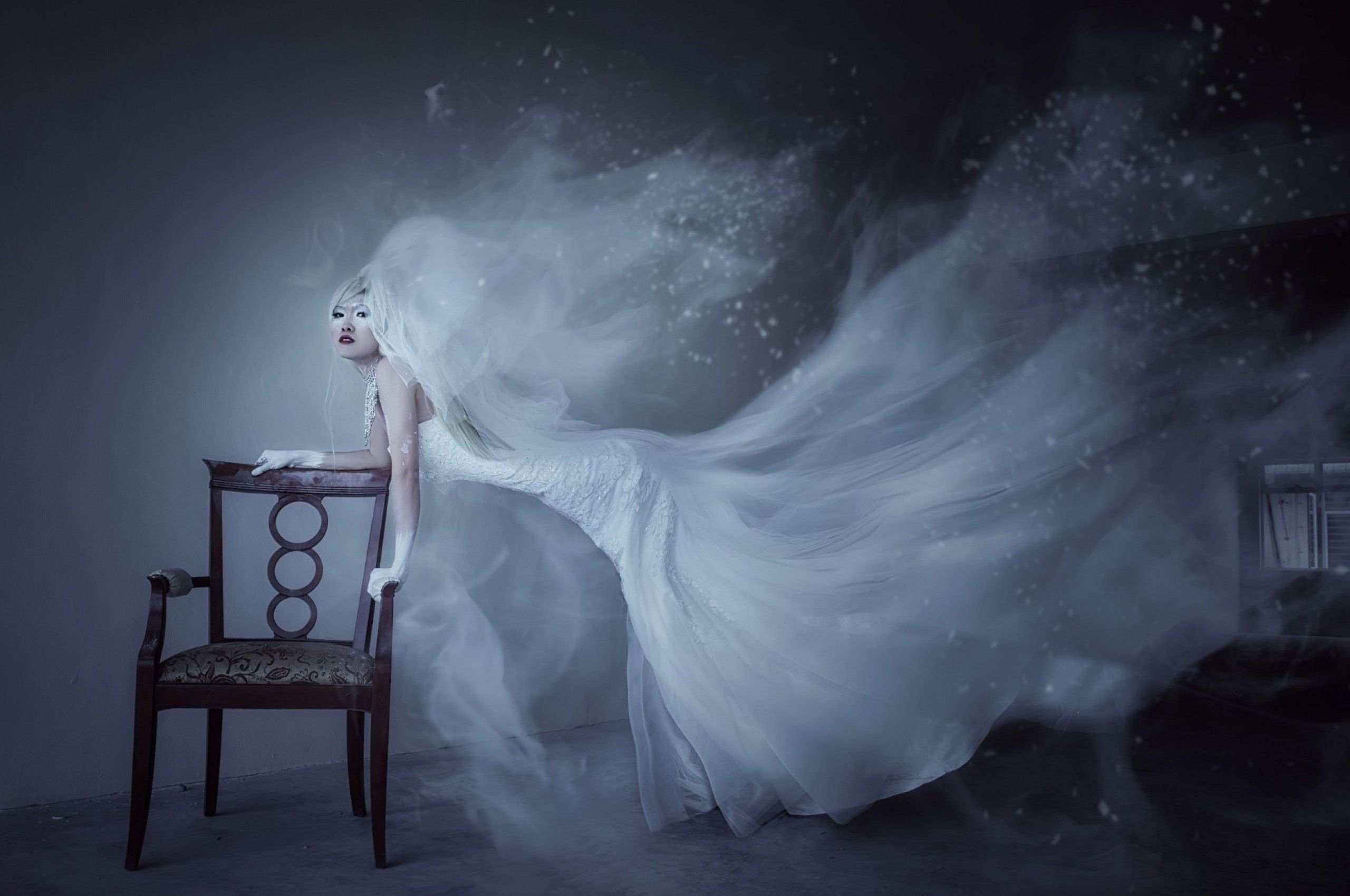 Download 2560x1700 Fantasy Women, Asian Girl, Wedding Dress, Ghost, Haunted Wallpaper for Chromebook Pixel
