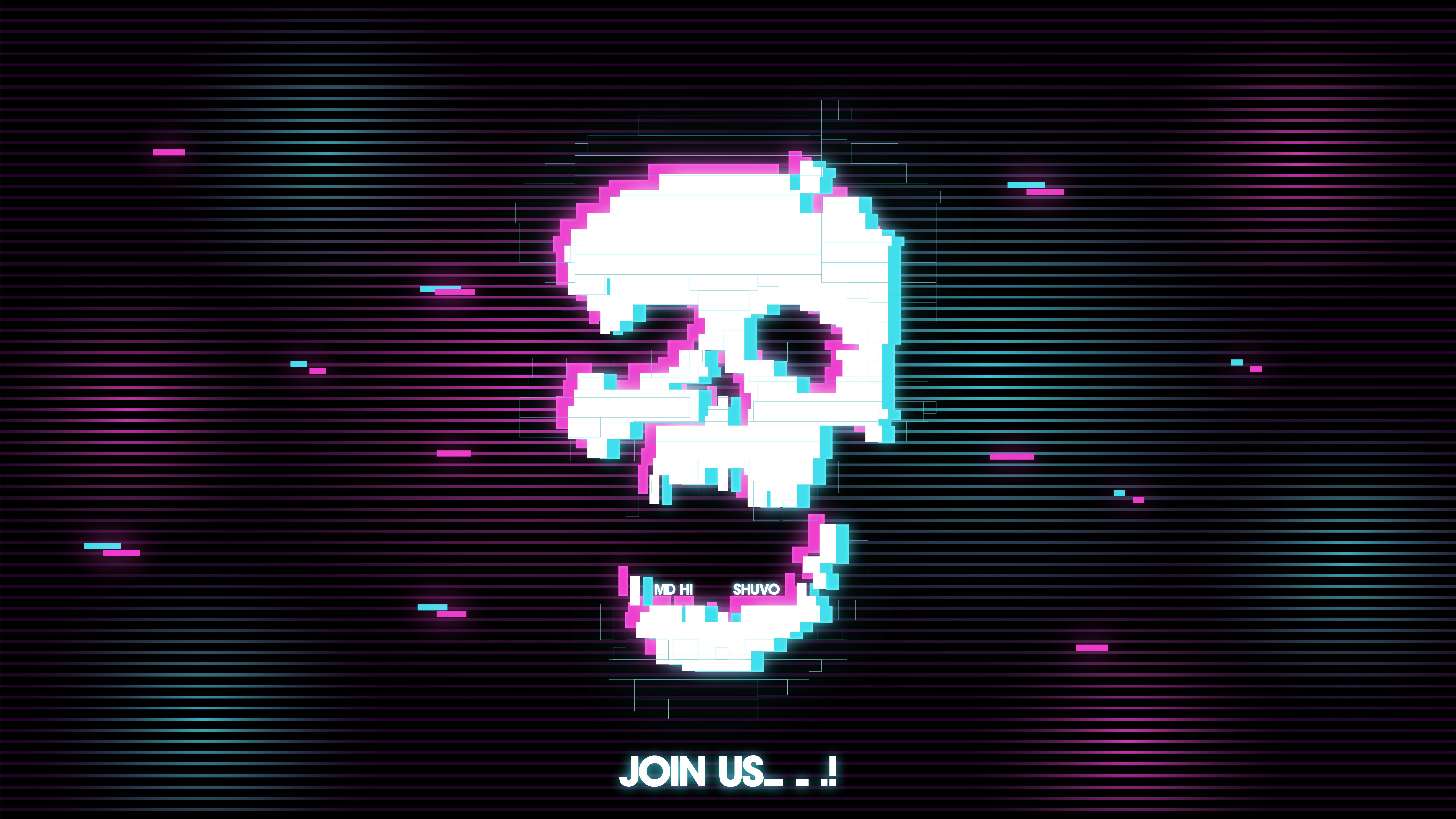 Check Out My Project: JOIN US! Skeleton Glitch Effect Wallpaper Gallery 78074177 JOI. Glitch Effect, Skull Wallpaper, Wallpaper
