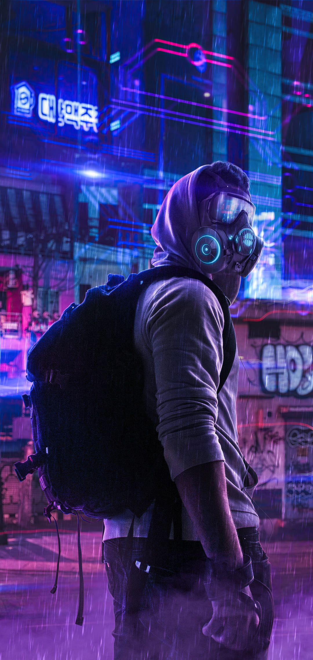 Cyberpunk Homescreen phone Wallpaper to Download Full Size Wallpaper