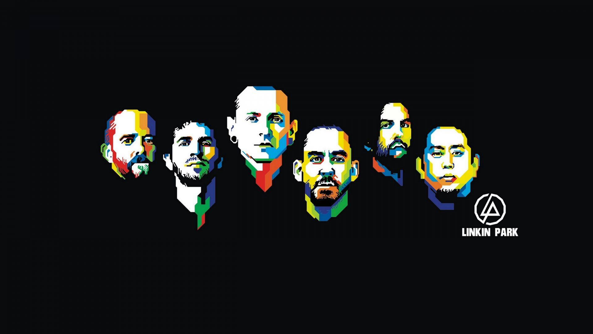 Desktop wallpaper linkin park, american, rock band, minimal, digital art, HD image, picture, background, 5c383a